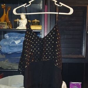 Sparkle & Fade Black Camisole with Metallic Dots